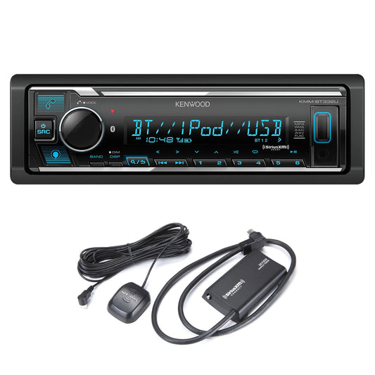 KMM-BT332U Bluetooth USB Media Receiver with Alexa, Single DIN, Sirius XM Tuner Kit