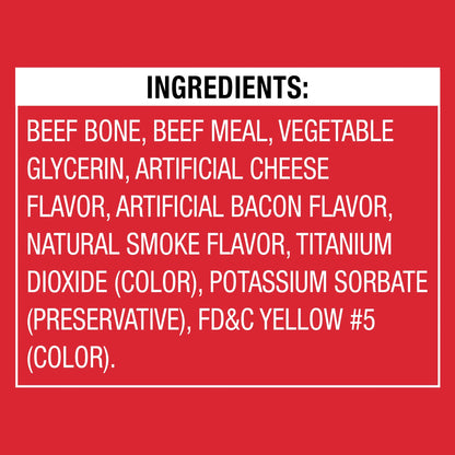 Ol' Roy 5" Stuffed Shin Dog Dry Chew Bone, Bacon & Cheese 1 Count