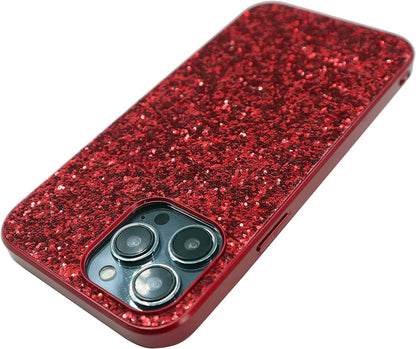 Compatible with Iphone Case,Crystal Diamond Glitter Bling Sparkly Soft Shockproof Cover for Women Girls Phone Case (Red,Iphone 12 Pro)