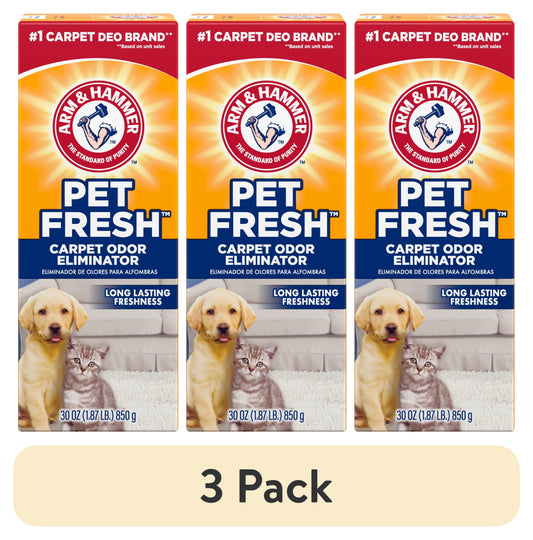 (3 Pack)  Pet Fresh Odor Eliminating Deodorizing Carpet Powder, Pet Fresh, 30 Oz