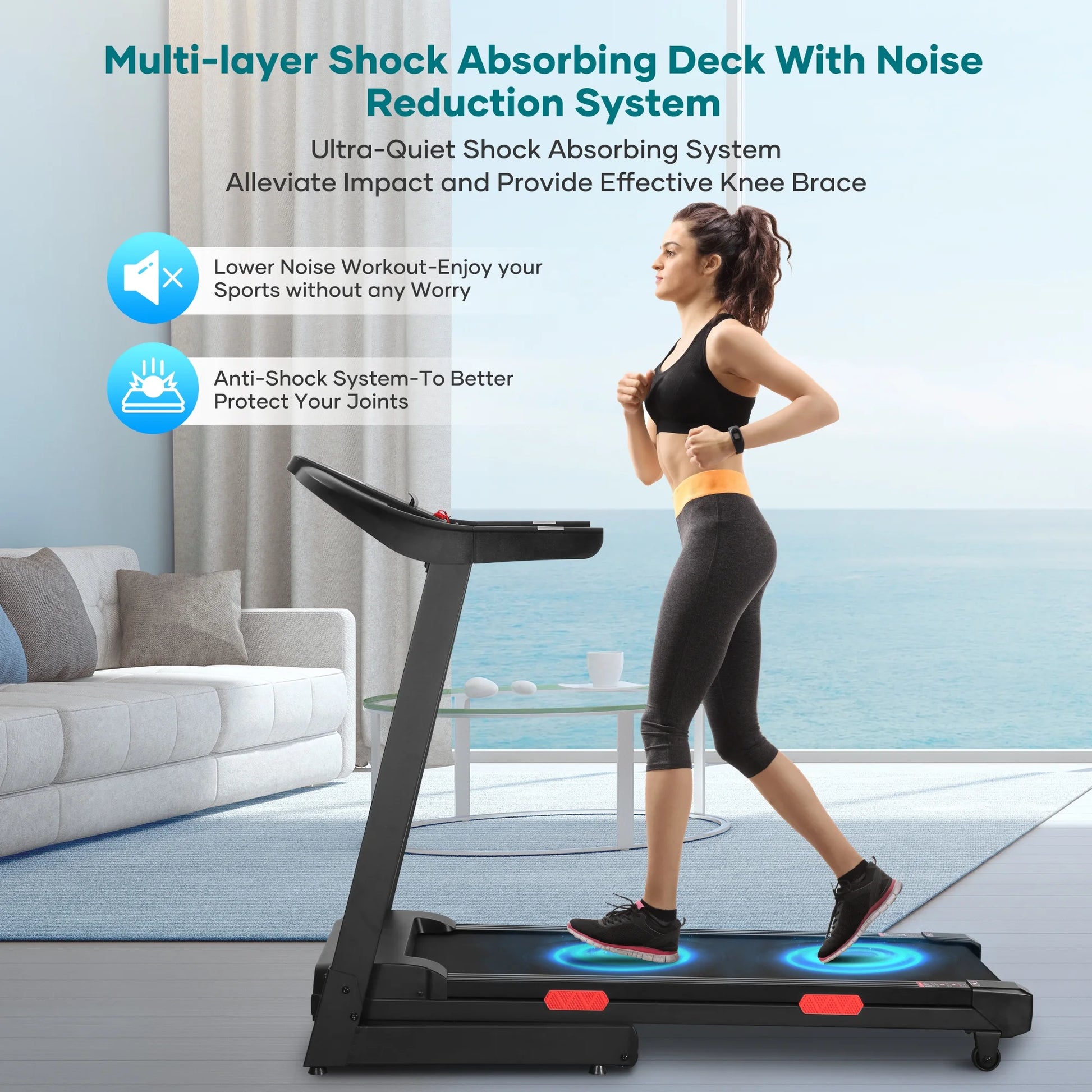 Treadmill with Auto Incline Bluetooth Voice Control 17" Wide Electric Treadmill Folding Machine 15 Level Auto 8.8 Mhp Speed for Home Use Gifts