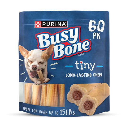 Purina  Extra Small Dog Treats with Real Pork, Long-Lasting Chews, 35.4 Oz Pouch (60 Count)