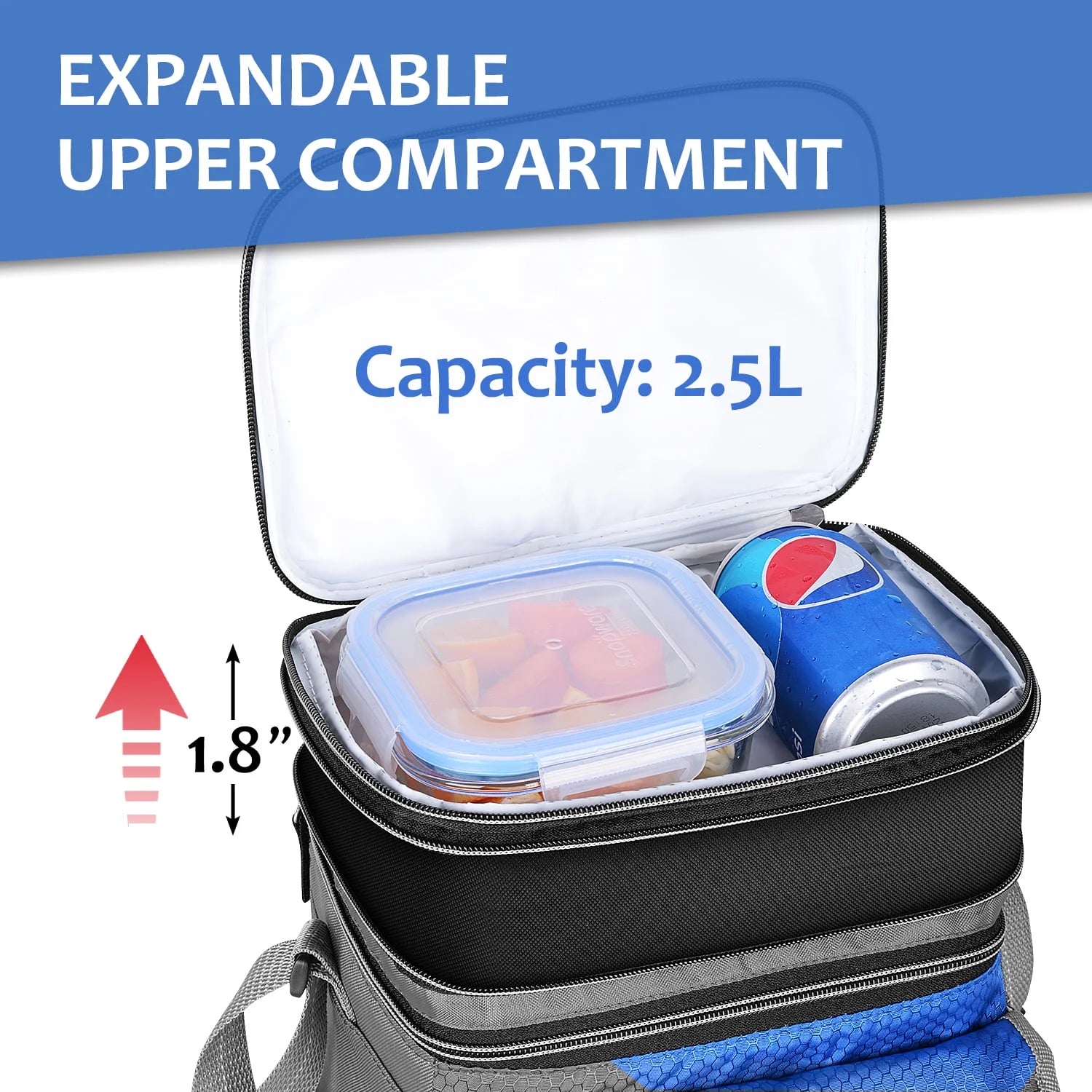 Insulated Lunch Bags for Women, Men, and Youth, Leakproof Back to School Insulated Cooler Bags for Students, and Office Work, Blue
