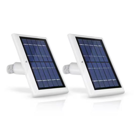 Solar Panel Compatible with Ring Spotlight Cam Battery, Ring Stick up Cam Battery and Reolink Argus Pro (2 Pack, White)