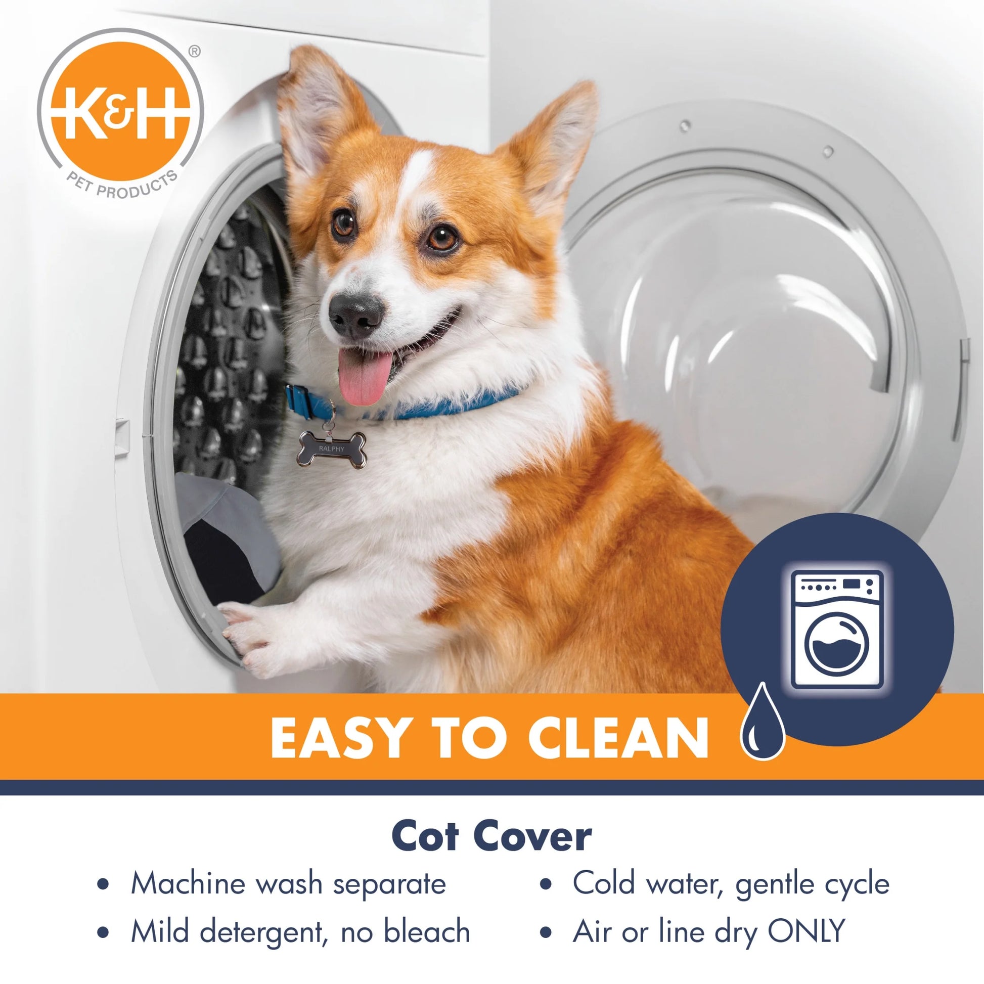 Original Pet Cot Elevated Dog Bed Blue/Black Mesh Medium 32 X 25 X 7 Inches