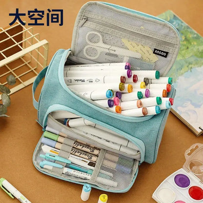 Large Capacity Multifunctional Pencil Case Double Layer Large Capacity Pencil Bag Cute Back to School Stationery Supplies New