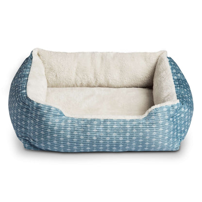 (3 Pack)  Bed for Dogs & Cats, Plush Cuddler, Portable, Machine Washable, Blue & White, 19" × 15"