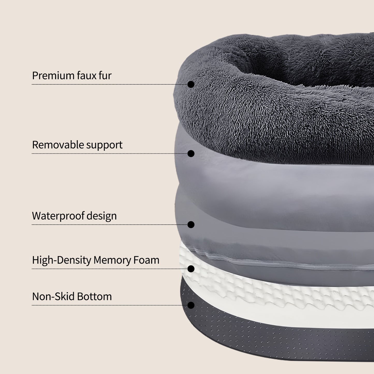 Human Dog Bed, 75''X45''X14'' Large Size Fits for Adults, Washable Cover Dog Bed, Present Plump with Pillow and Blanket, Dark Gray