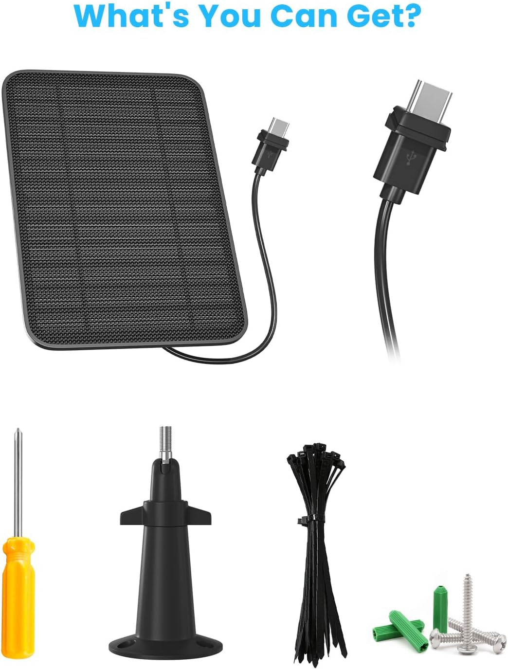 5W Solar Panel for Blink Camera Outdoor, Solar Panel Charger with Battery Compatible with New Blink Outdoor 4 (4Th Gen) Camera, with 13.1Ft Cable, IP65 Weatherproof, Includes Secure Wall Mount, 4 Pack