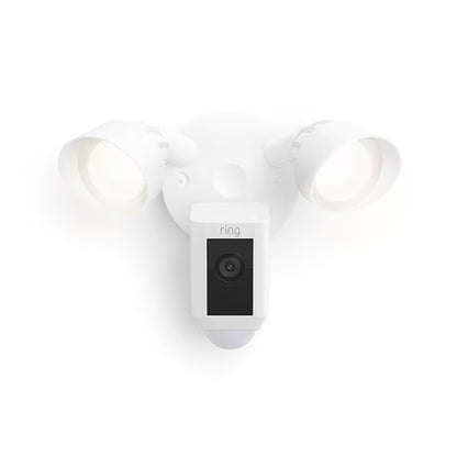 Floodlight Cam Wired plus - Smart Security Video Camera with 2 Motion-Activated LED Floodlights, 2-Way Talk, Color Night Vision, White