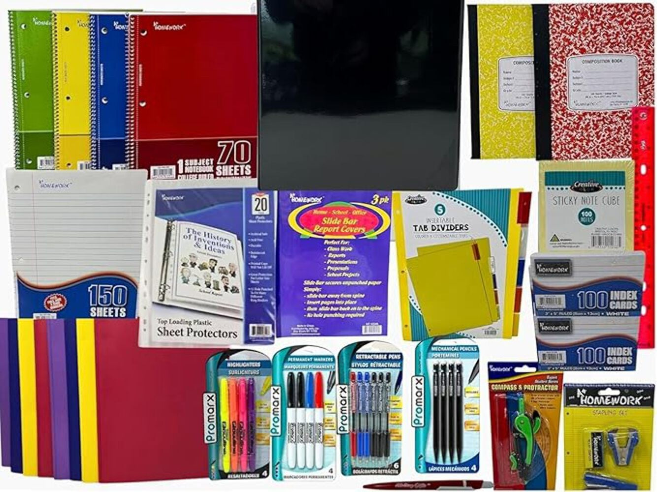 College Ruled Back to School Essential Supply Kit Bundle for Middle, High School