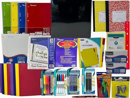 College Ruled Back to School Essential Supply Kit Bundle for Middle, High School
