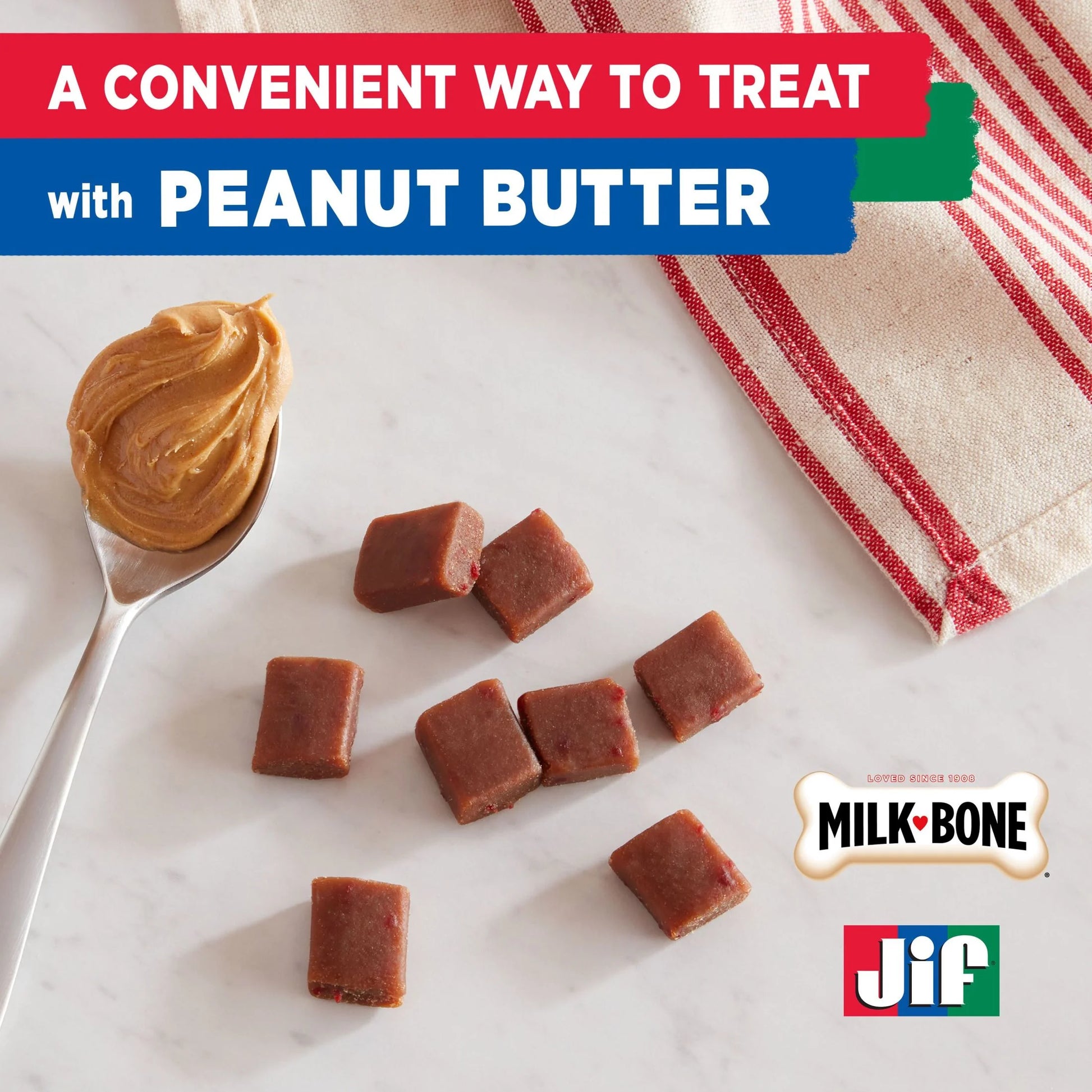 (7 Pack) Milk Bone Peanut Buttery Bites Soft Dog Treats with Jif Peanut Butter, 4.5 Oz Bag