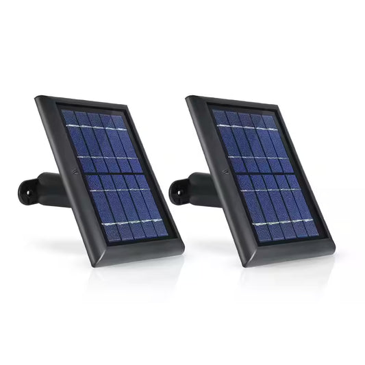 Solar Panel Compatible with Ring Spotlight Cam Battery, Ring Stick up Cam Battery and Reolink Argus Pro (2 Pack, Black)