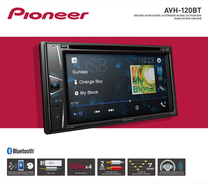 AVH-120BT Double Din 6.2" Touchscreen Bluetooth Car Stereo, Android Compatible (New)