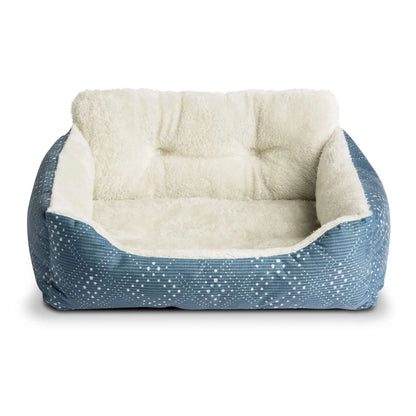 (6 Pack)  Bed for Dogs & Cats, Plush Lounger, Portable, Machine Washable, Blue, 21" X 17"