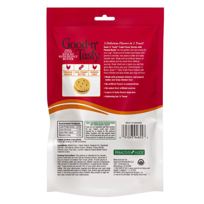 Good ‘N’ Tasty Triple Flavor Stacks, Treats for All Dogs with Chicken and Peanut Butter, 3.5 Oz