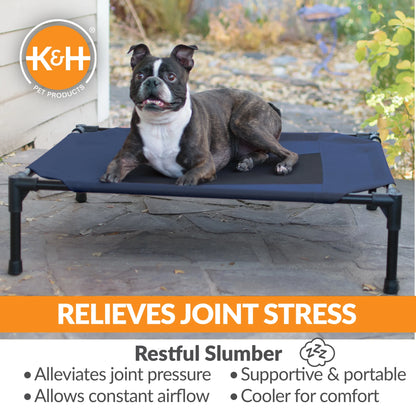 Original Pet Cot Elevated Dog Bed Blue/Black Mesh Medium 32 X 25 X 7 Inches