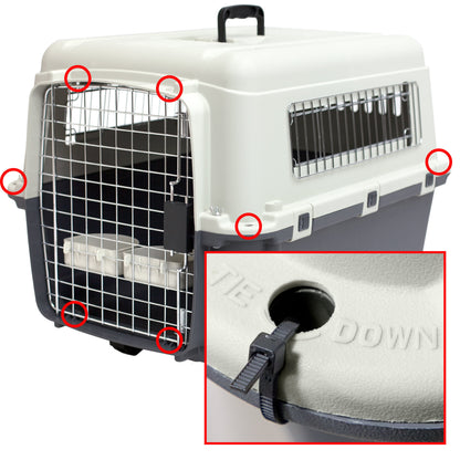 Plastic Kennel for Dogs & Cats, Wire Door, IATA Airline Approved, Travel Crate, with Wheels, Gray, Medium, 27" L X 20" W X 19" H