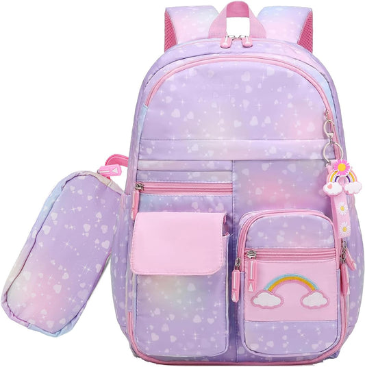 School Backpack for Girls Rainbow Backpack Cute Backpack for Back to School Lapt
