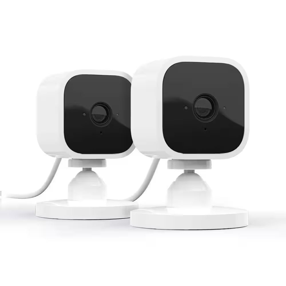 Mini Indoor Wired 1080P Wi-Fi Security Camera - White (2-Pack)
