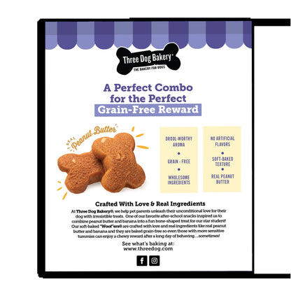 Grain-Free Woofers Dog Treats, Peanut Butter & Banana, 13 Oz