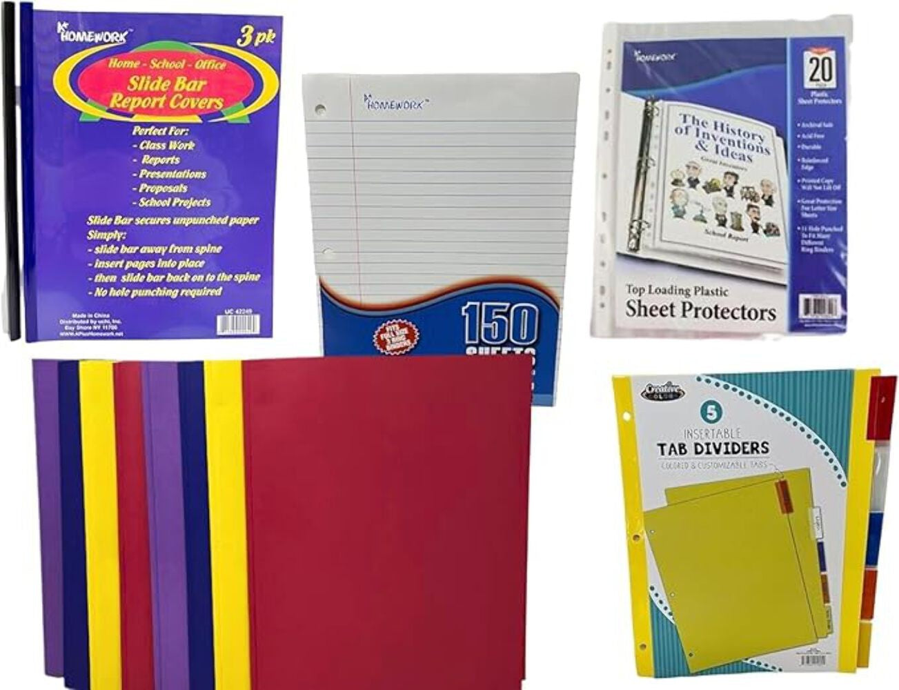 College Ruled Back to School Essential Supply Kit Bundle for Middle, High School