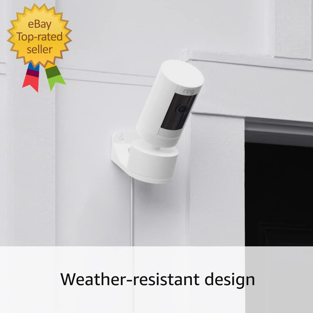 Indoor/Outdoor Pan-Tilt Mount for Outdoor Cam (Stick up Cam) Plug-In, White (Pow