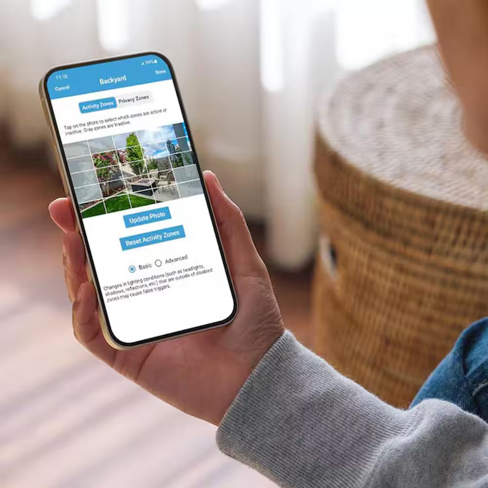 Outdoor Wireless 4-Smart Battery Operated 1080P Security Camera with Floodlight - Black