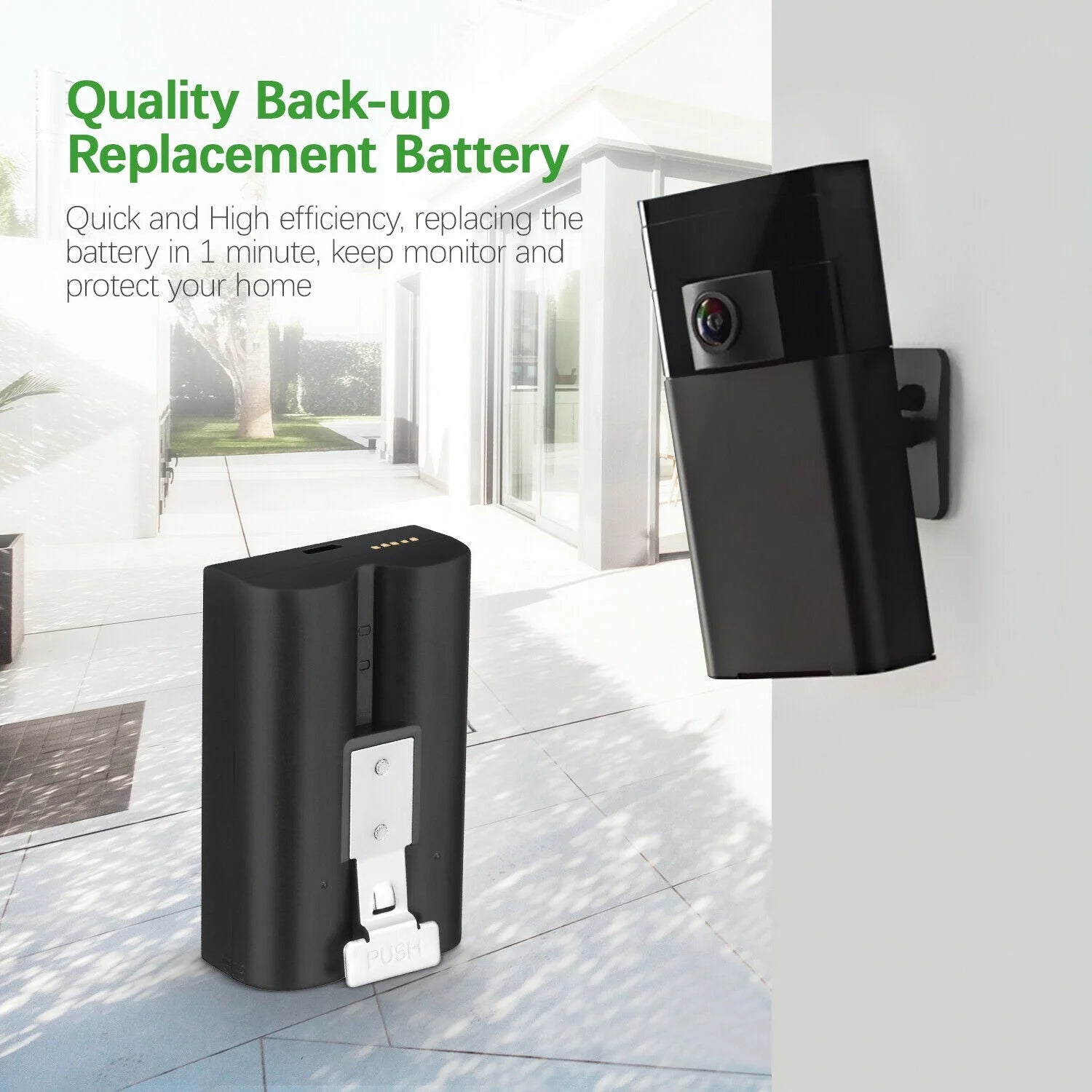 2-Pack Rechargeable Replacement Battery for Ring Spotlight Camera, Ring Video Doorbell 2 and Ring Door View Cam,Stick up Cam