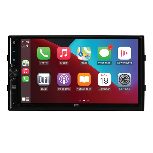 Electronics 7" Touchscreen Car Stereo Receiver with Wireless Apple Carplay & Android Auto – Double DIN, Bluetooth, USB – XDCPA73W (New)